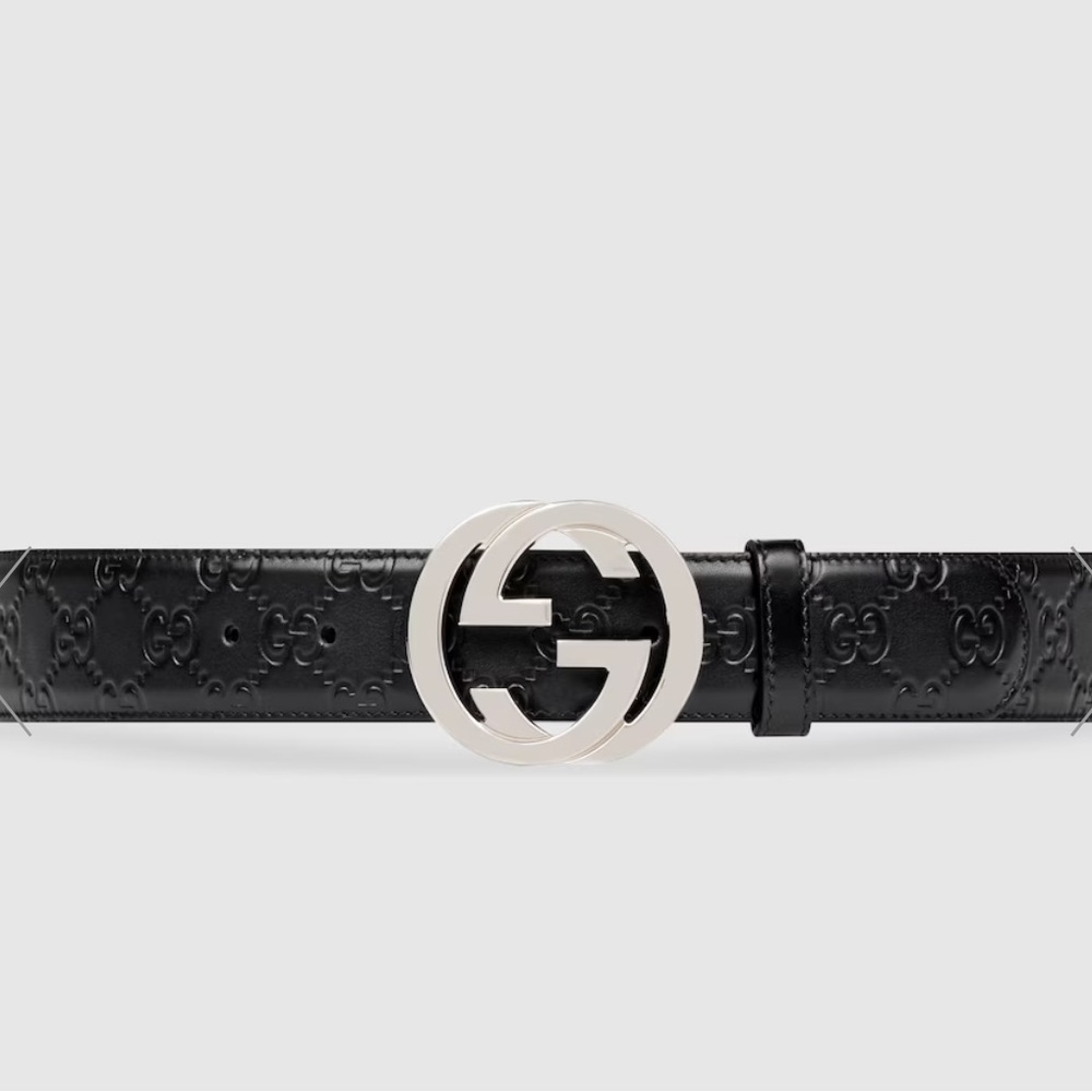 Gucci interlocking GG signature leather belt -black Size 100. New with tags